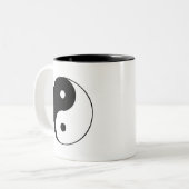 Klassisches Schwarzweiss-Yin und Yang Zweifarbige Tasse (Vorderseite Links)