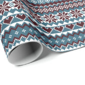 Klassisches schwedisches Weihnachtspullover-Muster Geschenkpapier (Rolleneckpunkt)
