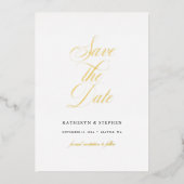 Klassisches Script Elegant Wedding Save the Date G Folieneinladung (Vorderseite)