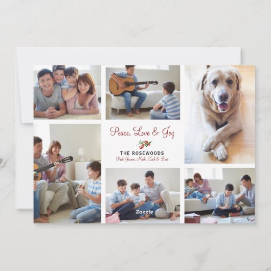 Klassisches Script Frohe Weihnachten 7 Foto Collag (Rückseite)