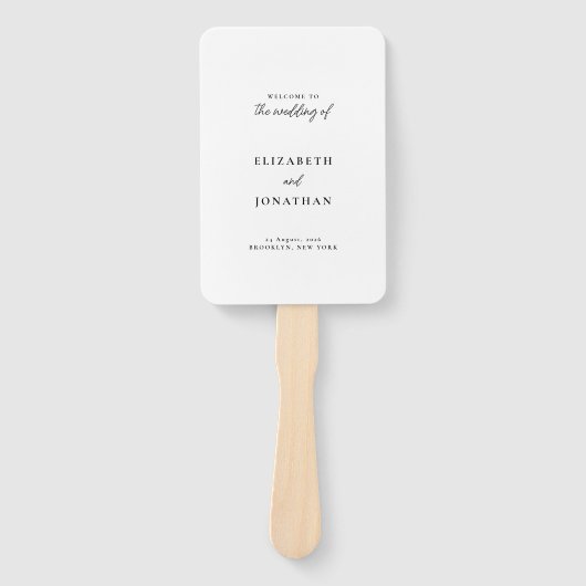 Klassisches Script-Hochzeitsprogramm Fächer (Vorderseite)