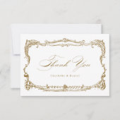 Klassisches Script in Vintagem Rahmen Dankeskarte (Vorderseite)