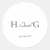 Klassisches Script Minimalistisch Monogram White W Runder Aufkleber (Vorderseite)