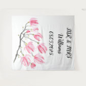 Klassisches Script Mr. & Mrs. Wedding Backdrop Ban Wandteppich (Vorderseite (Horizontal))