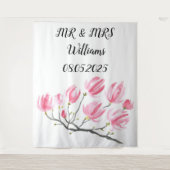 Klassisches Script Mr. & Mrs. Wedding Backdrop Ban Wandteppich (Vorderseite)