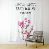 Klassisches Script Mr. & Mrs. Wedding Backdrop Ban Wandteppich (Beispiel)