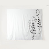 Klassisches Script Mr. & Mrs. Wedding Backdrop Ban Wandteppich (Vorderseite (Horizontal))