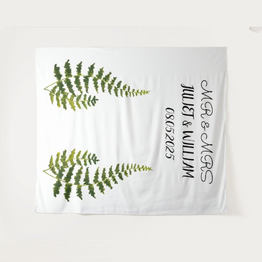 Klassisches Script Mr. & Mrs. Wedding Backdrop Ban Wandteppich (Vorderseite (Horizontal))