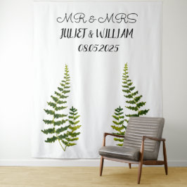 Klassisches Script Mr. & Mrs. Wedding Backdrop Ban Wandteppich