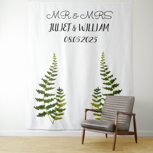 Klassisches Script Mr. & Mrs. Wedding Backdrop Ban Wandteppich (Beispiel)