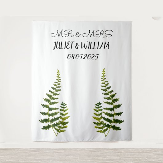 Klassisches Script Mr. & Mrs. Wedding Backdrop Ban Wandteppich (Vorderseite)