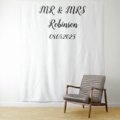 Klassisches Script Mr. & Mrs. Wedding Backdrop Ban Wandteppich (Beispiel)
