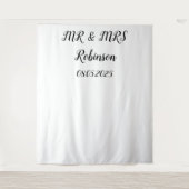 Klassisches Script Mr. & Mrs. Wedding Backdrop Ban Wandteppich (Vorderseite)