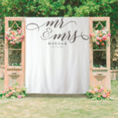 Klassisches Script Mr. & Mrs. Wedding Backdrop Ban Wandteppich