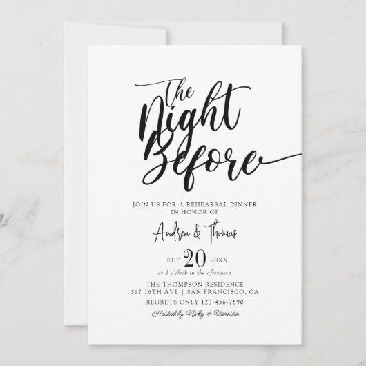 Klassisches Script-Probe-Dinner Einladung (Vorderseite)