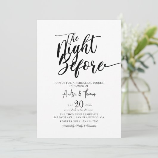 Klassisches Script-Probe-Dinner Einladung (Stehend Vorderseite)