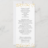 Klassisches Script Wedding Program Confetti Gold Einladung (Rückseite)