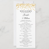 Klassisches Script Wedding Program Confetti Gold Einladung (Vorderseite)