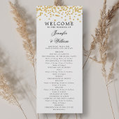 Klassisches Script Wedding Program Confetti Gold Einladung