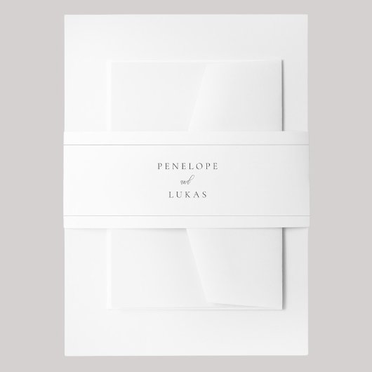 Klassisches Script White Wedding Invitation Bly Ba Einladungsbanderole