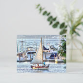 Klassisches Segelboot bei Sunset in Port Hadlock W Postkarte (Stehend Vorderseite)