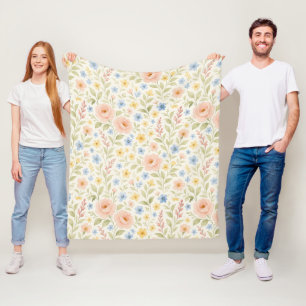 Klassisches Shabby-Chic-Französisches Blumenkunstm Fleecedecke