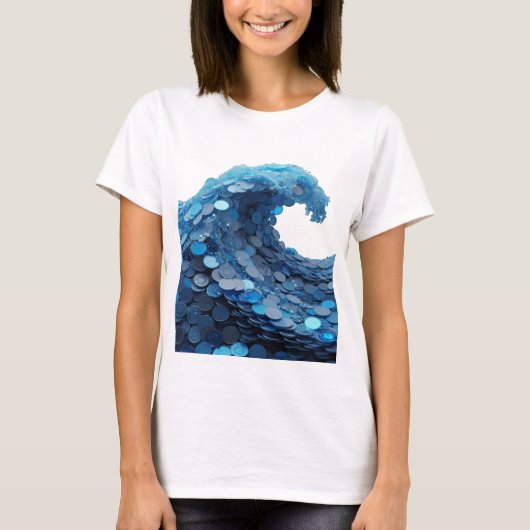 Klassisches Silber ABSTRACT ART Design T-Shirt (Vorderseite)