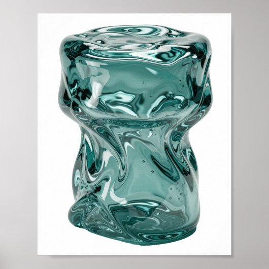 Klassisches Silber ABSTRACT ART Design v2 Poster (Vorne)