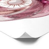 Klassisches Silber ABSTRACT ART Moderne Gestaltung Poster (Ecke)
