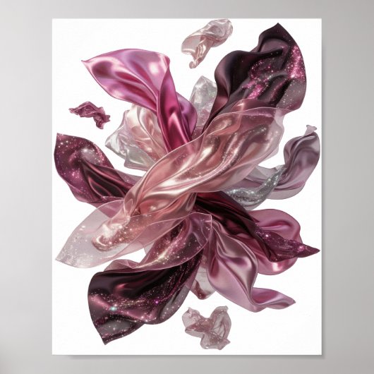 Klassisches Silber ABSTRACT ART Poster (Vorne)