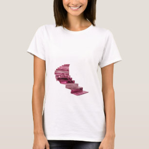Klassisches Silber GLÄNZENDE TREPPE Slogan T-Shirt