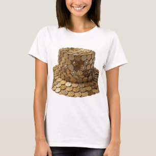Klassisches Silber GOLDEN COINS HAT Zitat Design T-Shirt