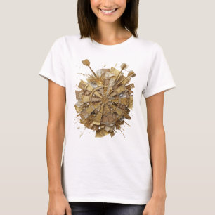 Klassisches Silber GOLDEN DARTBOARD Slogandesign T-Shirt