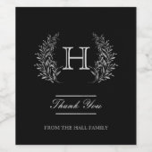 Klassisches Silber, Monogramm Weinetikett (Einzelnes Label)