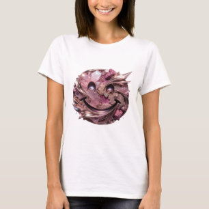 Klassisches Silber PINK KRISTALLE UND METALLISCHE T-Shirt