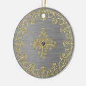 Klassisches Silber und Gold Keramik Ornament (Links)