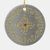Klassisches Silber und Gold Keramik Ornament (Hinten)