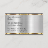 Klassisches Silber- und Goldton-Anwesen Visitenkarte (Rückseite)