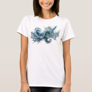 Klassisches Silber WATER SPLASH künstlerisches Mot T-Shirt
