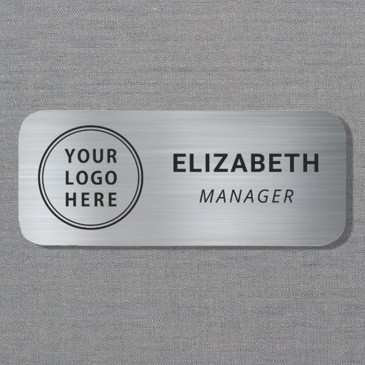 Klassisches Silver Business-Logo Namensschild