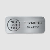 Klassisches Silver Business-Logo Namensschild (Vorderseite)