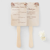 Klassisches Skript BOHO Hochzeitsprogramm und Zeit Fächer (Vorne und Hinten)