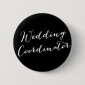 Klassisches Skript-Brautparty des Hochzeitkoordina Button (Vorderseite)