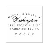 Klassisches Skript | Couple's Wedding Rücksendeadr Permastempel (Design)