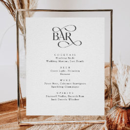 Klassisches Skript Das Bar Wedding Drinks Menu-Zei Poster