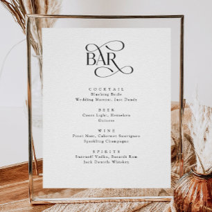 Klassisches Skript Das Bar Wedding Drinks Menu-Zei Poster