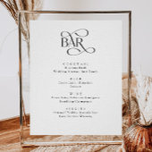 Klassisches Skript Das Bar Wedding Drinks Menu-Zei Poster