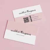 Klassisches Skript Dual Tone Pink Black Script QR Visitenkarte