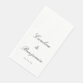Klassisches Skript Elegant Wedding Individuelle Na Serviette (Ecke)