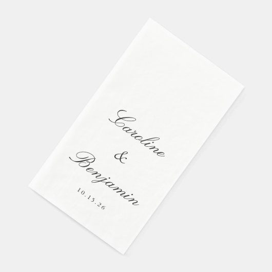 Klassisches Skript Elegant Wedding Individuelle Na Serviette (Ecke)